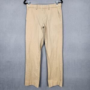 J CREW Pants Mens 30x30 Beige Classic Fit 100% Cotton Flat Front Chino Casual